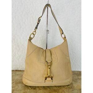Vintage Coach Sand Hampton slim hobo pebble leather shoulder bag Serial 10210